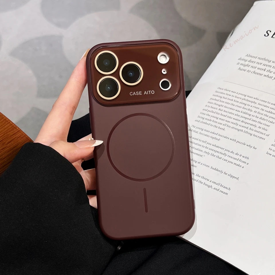 Big Window Liquid Silicone Phone Case For iPhone