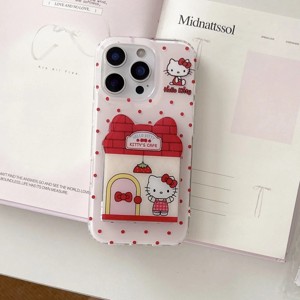 Cute Kitty Mirror Holder Hot Sale Phone Case For iPhone