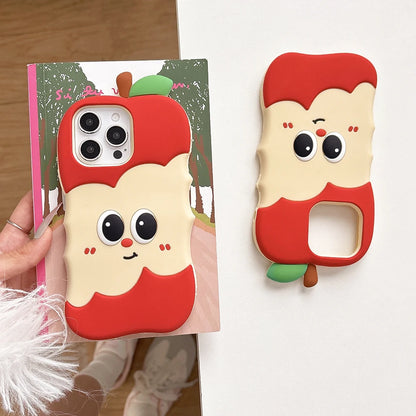 Funny 3D Cartoon Apple Designs Soft Silicone Phone Case