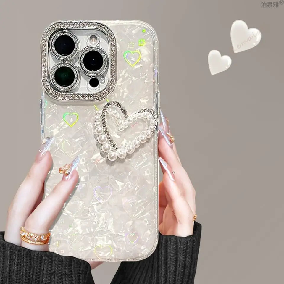 Bling Glitter Heart 3D Phone Case For iPhone