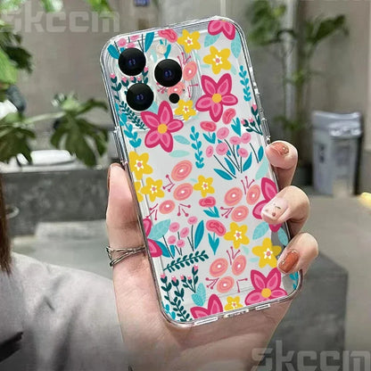 Colorful Flower Soft Silicone Phone Case For iPhone