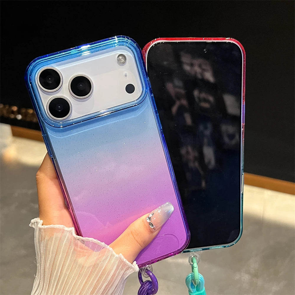 Gradient Colorful Transparent Phone Case For iPhone
