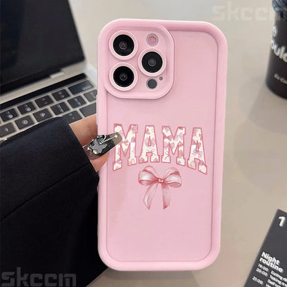 Pink Bow Mom's Letter Pattern Design Phone Case For iPhone