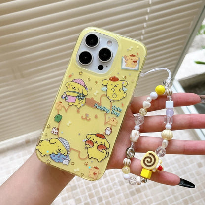 Lovely Pom Pom Purin Soft Phone Lanyard Case For iPhone