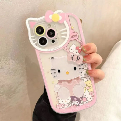 Hello Kitty Friends Makeup Mirror Phone Case For iPhone