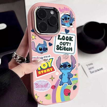 Stitch Love Ranbow Cute Phone Case For iPhone