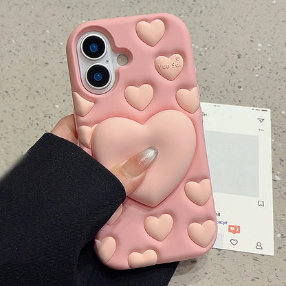 Love Heart Stand Holder Decompression Phone Case