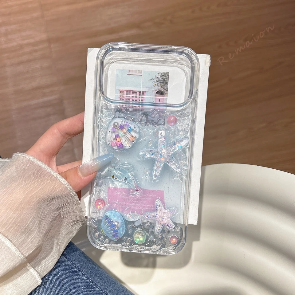 Bling Bling Glitter 3D Cute Starfish Phone Case For iPhone