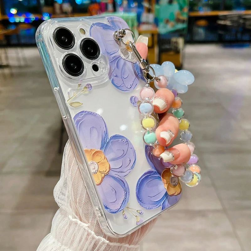 Flower Clear Silicone Phone Case For iPhone