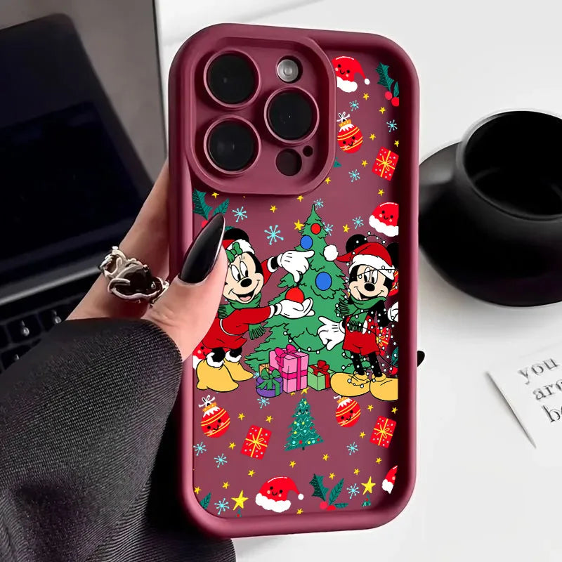 Mickey Minnie Christmas Soft Silicone Case For iPhone