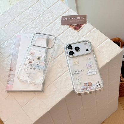 Korean Graffiti Cartoon Animals Pattern Phone Case For iPhone