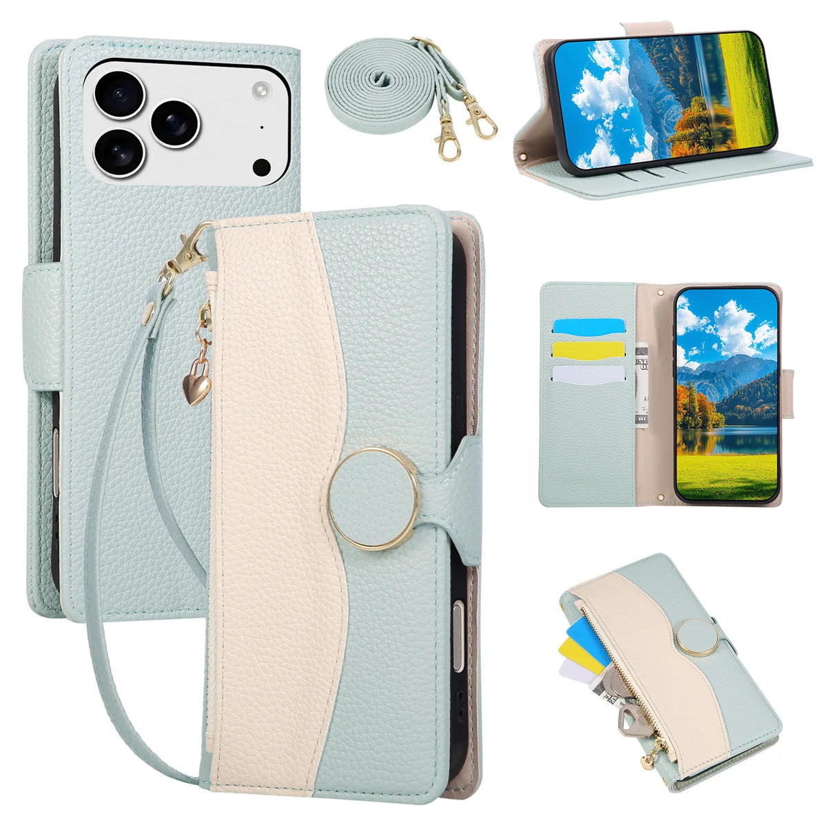 Zipper Crossbody Phone Case For iPhone