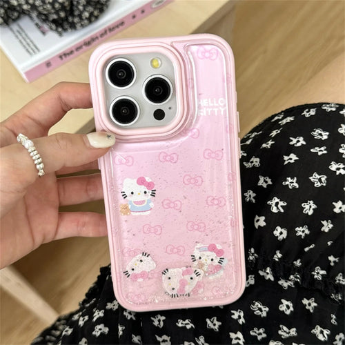 Luxury Pink Hello Kitty Quicksand Phone Case
