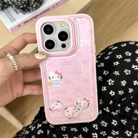Luxury Pink Hello Kitty Quicksand Phone Case