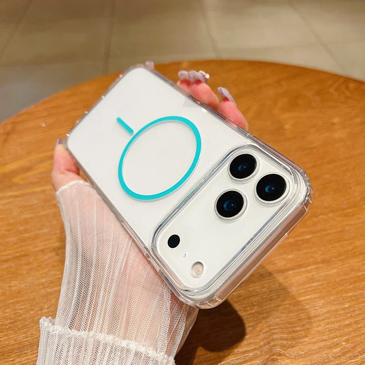 For magsafe Wireless Charge Acrylic Phone Case For iPhone