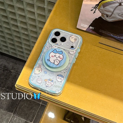 Fashion Cute Cartoon Rabbit Magnetic Phone Case For iPhone