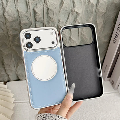 Wireless Charging Magnetic Mirror Leather Phone Case For iPhone
