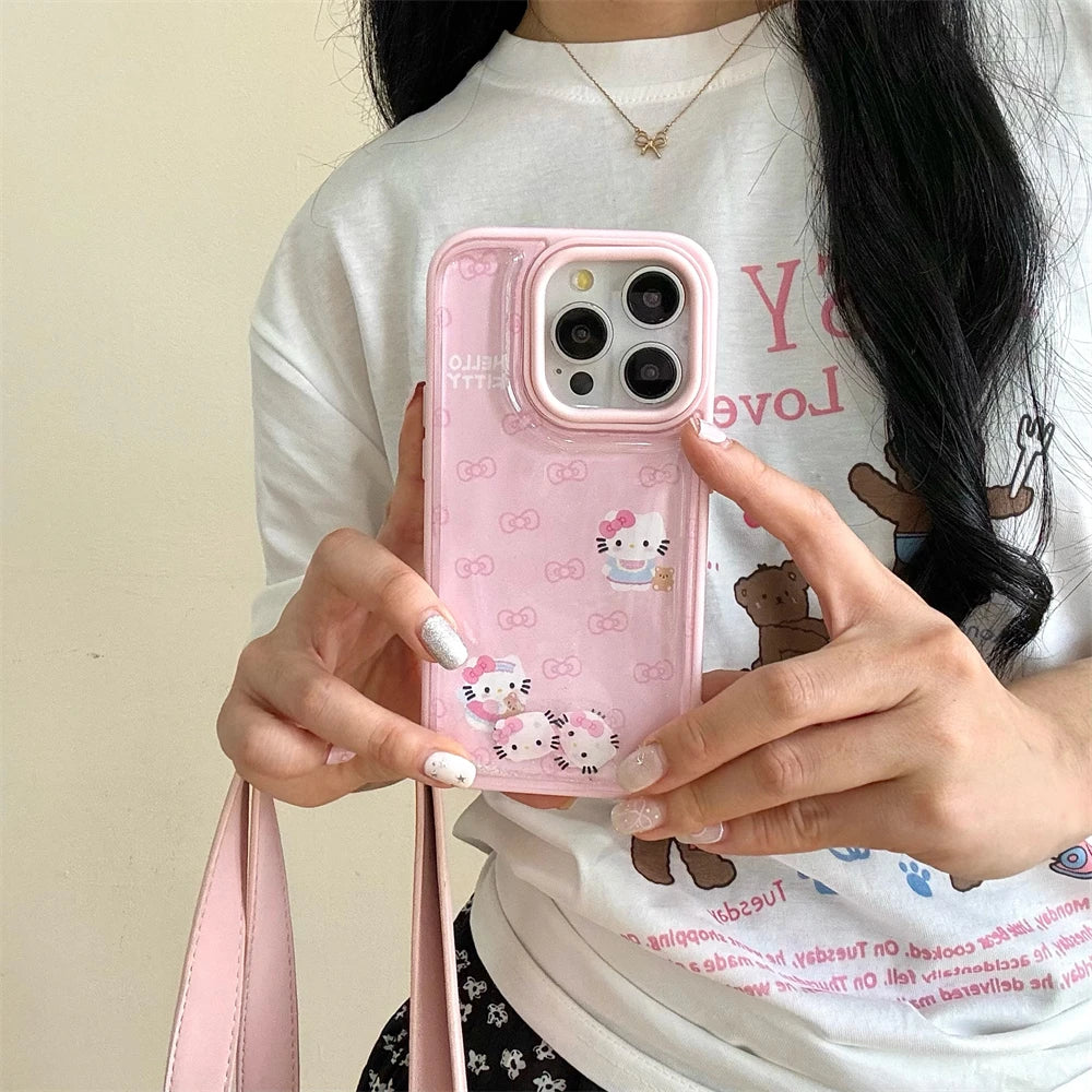 Luxury Pink Hello Kitty Quicksand Phone Case