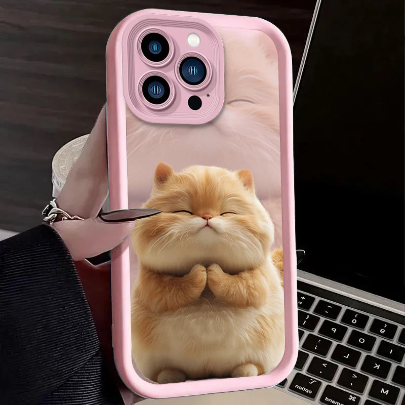 Cute Funny Fat Cat Phone Case For iPhone