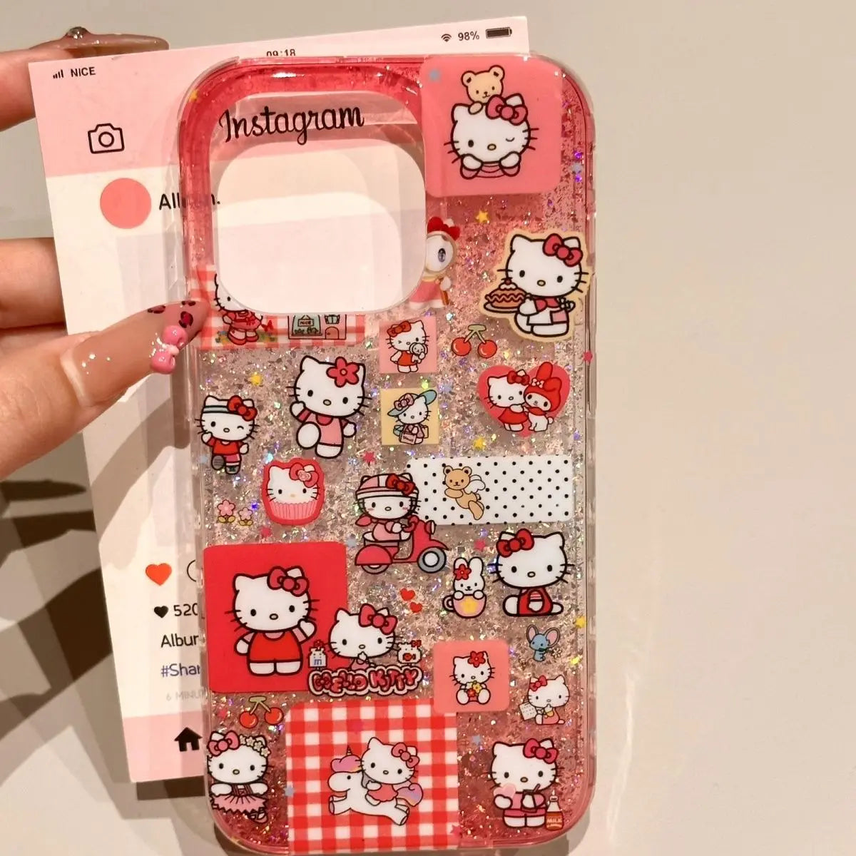 Ins Cute Pink Kitty's Daily Life Phone Case For iPhone