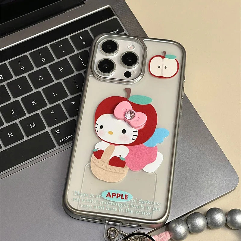 Fly Hello Kitty Apple Pink Bow Strap Phone Case For iPhone