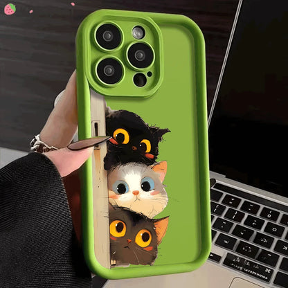Funny Cartoon Cat Silicone Cover Shockproof Phone Case