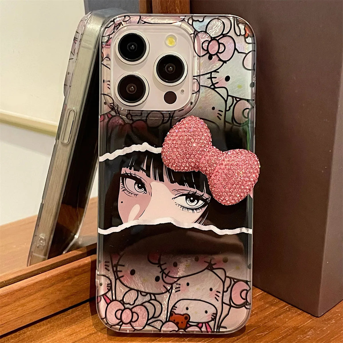 Mangirl Full Screen Hello Kitty Bow Phone Case For iPhone