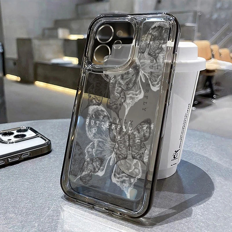 Transparent Butterfly Shockproof Phone Case For iPhone