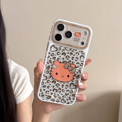 Luxury IMD Leopard Print Cute Sanrio Hello Kitty Case For iPhone