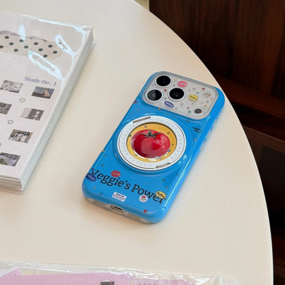 Korean Candy Colors Fold 360° Rotating Vegetable Magnetic Bracket Phone Case For iPhone