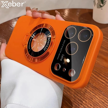 Luxury Lens Bracket For Magsafe Magnetic Wireless Charge Phone Case For iPhone