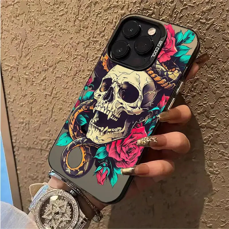 Luxury Skull Rose Cartoon Phone Case