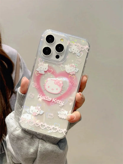 Hello Kitty Bow Full Screen Angel Phone Case For iPhone