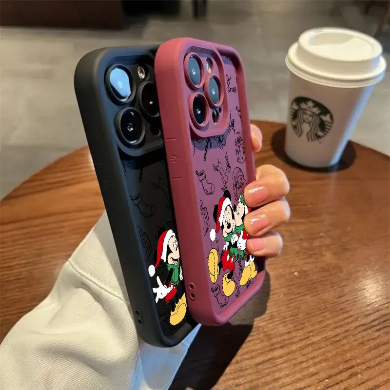 Merry Christmas Mickey Minnie Disneys Soft Silicone Case For iPhone