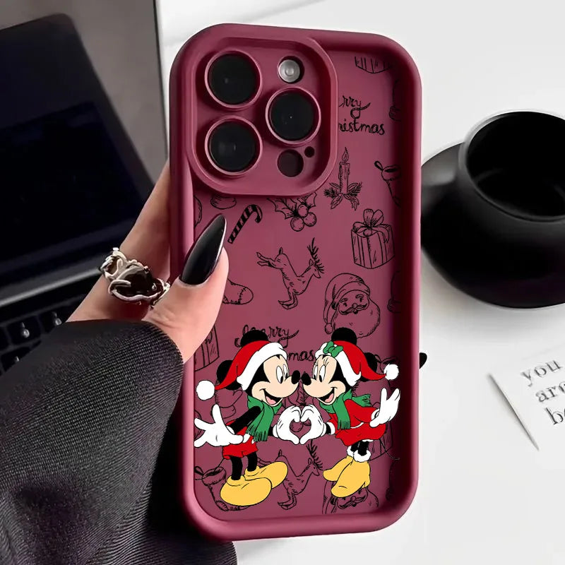 Merry Christmas Mickey Minnie Disneys Soft Silicone Case For iPhone