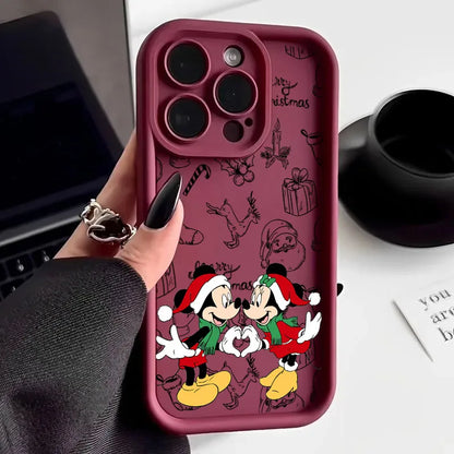 Merry Christmas Mickey Minnie Disneys Soft Silicone Case For iPhone