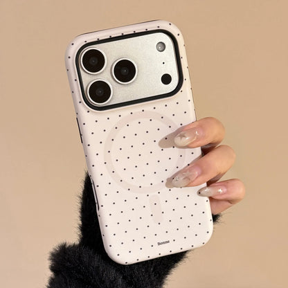 Korean Polka Dots Love Heart Bracket Magnetic Phone Case For iPhone