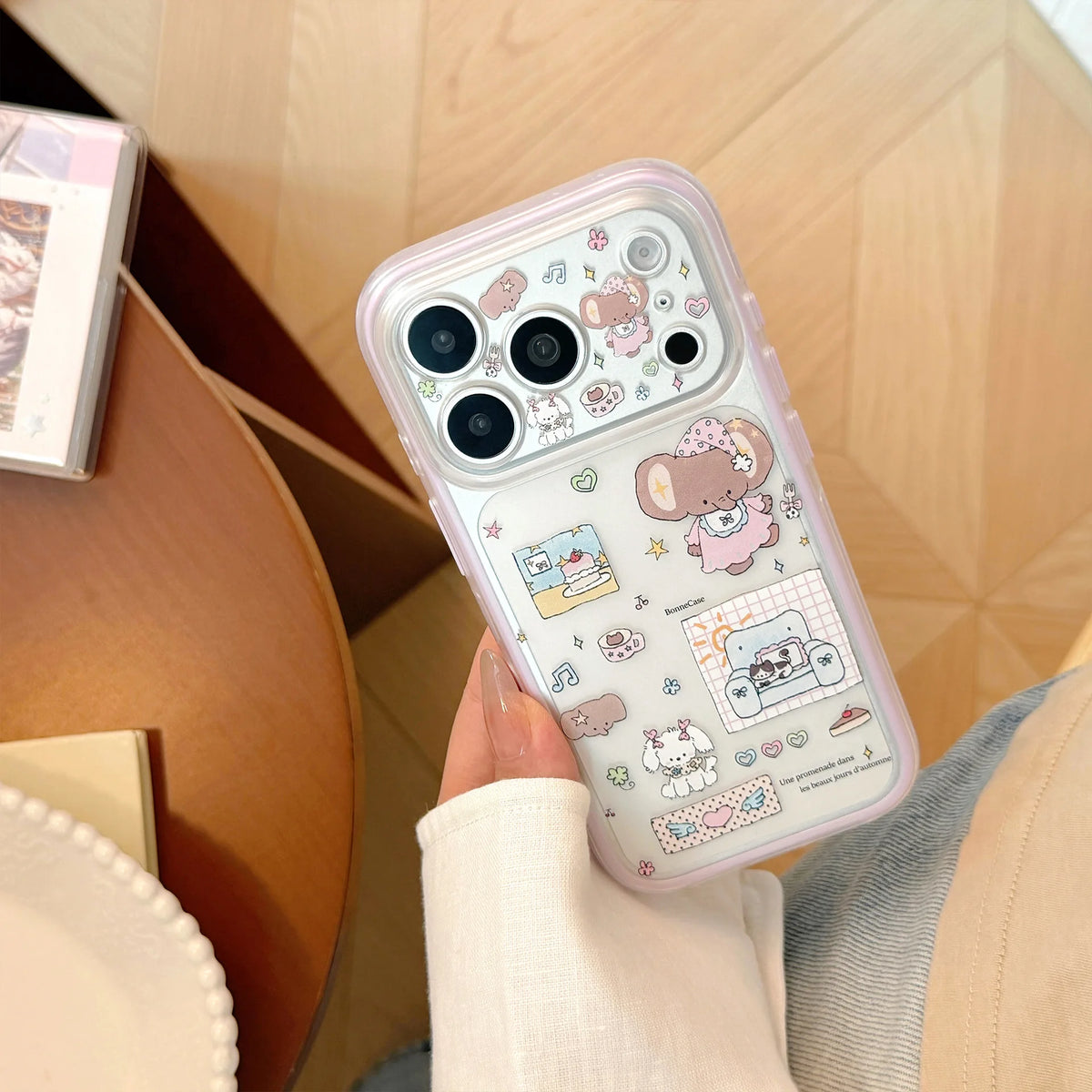 Korean Frosted Cartoon Elephant Pets Label Pattern Phone Case For iPhone