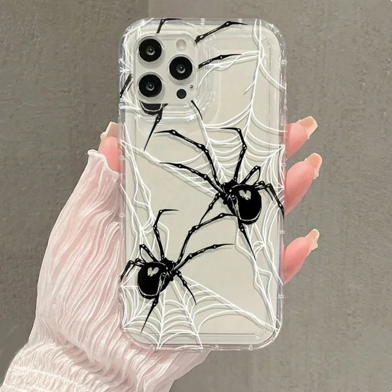 Black Spider Web Soft Phone Case