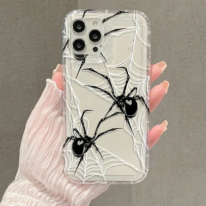 Black Spider Web Soft Phone Case