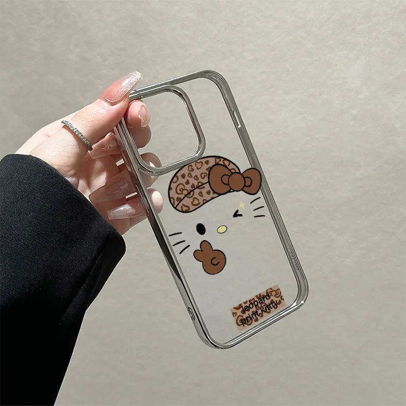 Hello Kitty Leopard Print Cute Phone Case For iPhone