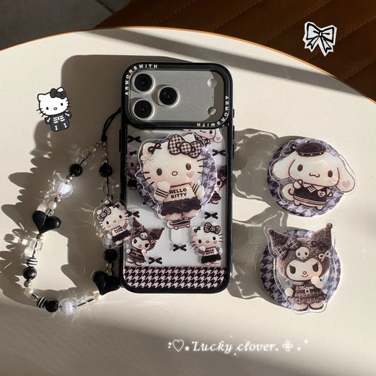 Magnetic Holder Wireless Charge Sanrio Hello Kitty Kuromi Melody Phone Case For iPhone
