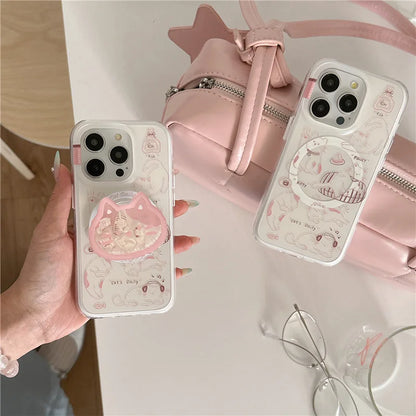 Kawaii Cartoon Cat Magnetic Phone Case