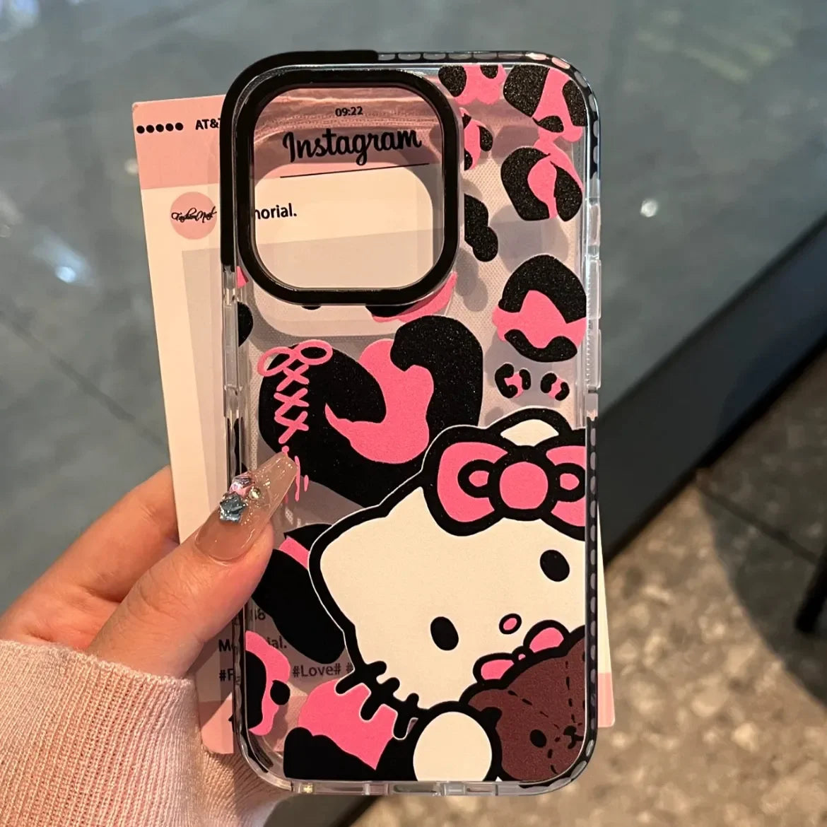 Hello Kitty Leopard Print Bow Phone Case For iPhone