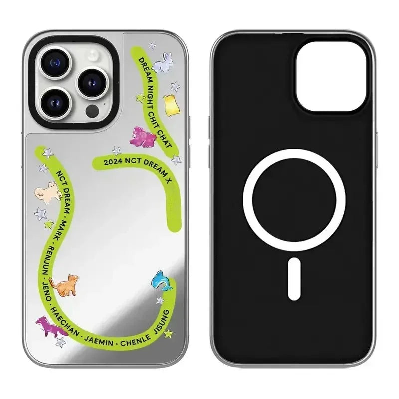 Dream Graffiti Letter Mirror Surface MagSafe Phone Case