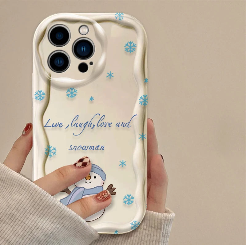 Christmas Decorations Snowman Wave Case For iPhone