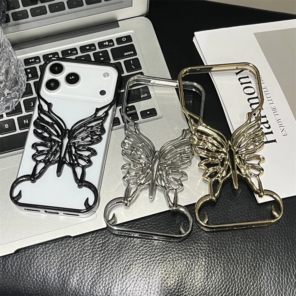 Plating Hollow Butterfly Pattern Case For iPhone