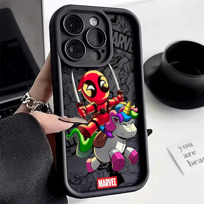 Funny Deadpool Hulk Cute Phone Case For iPhone