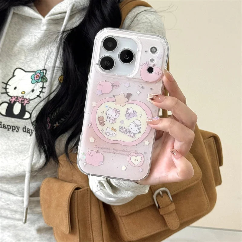 Korean Cute Pink Hellokitty Phone Case For iPhone