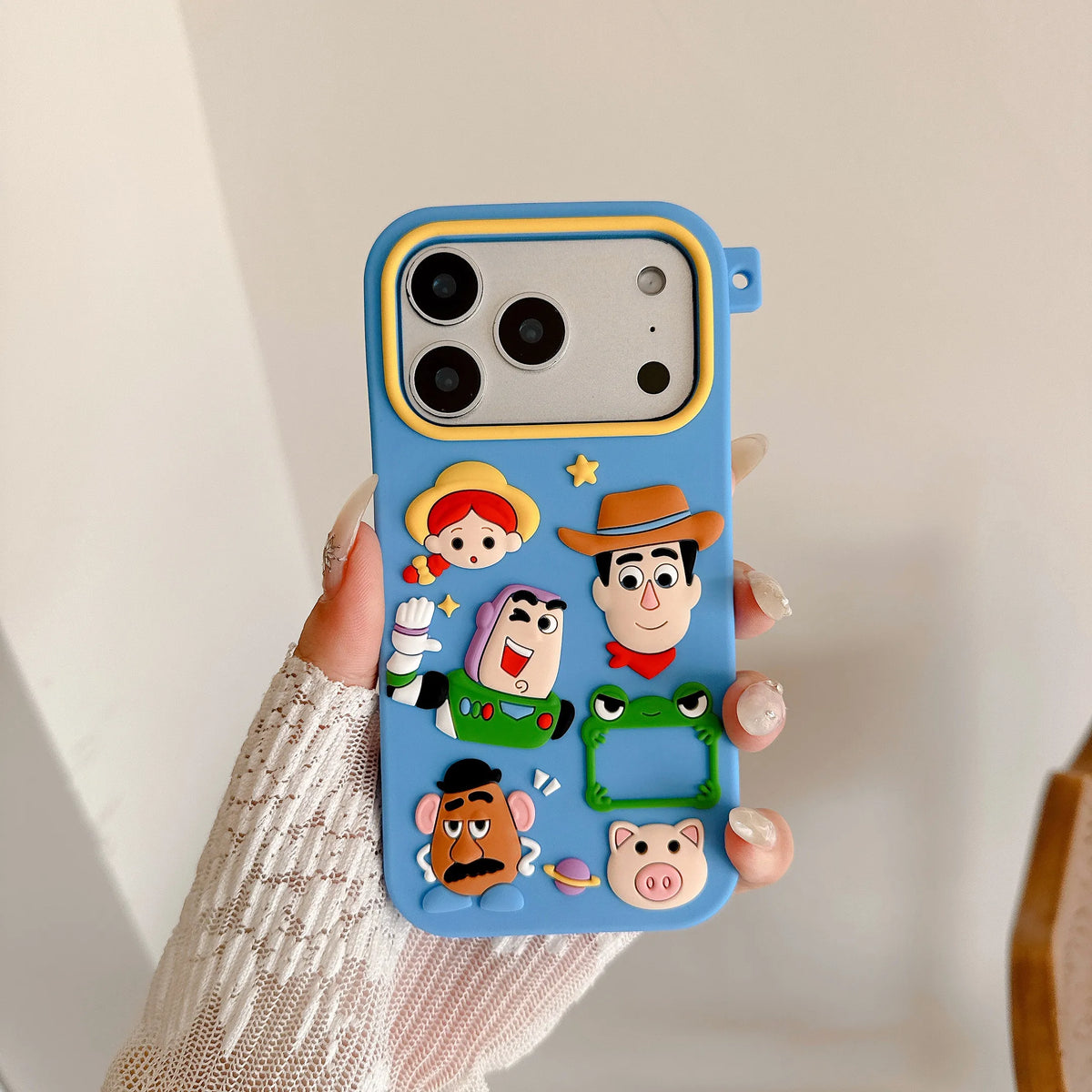 3D Cartoon Big Eyed Frog Toy Family Phone Case For iPhone